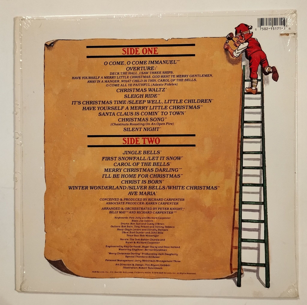 Винтажная виниловая пластинка LP Carpenters Christmas Portrait (USA 1985)