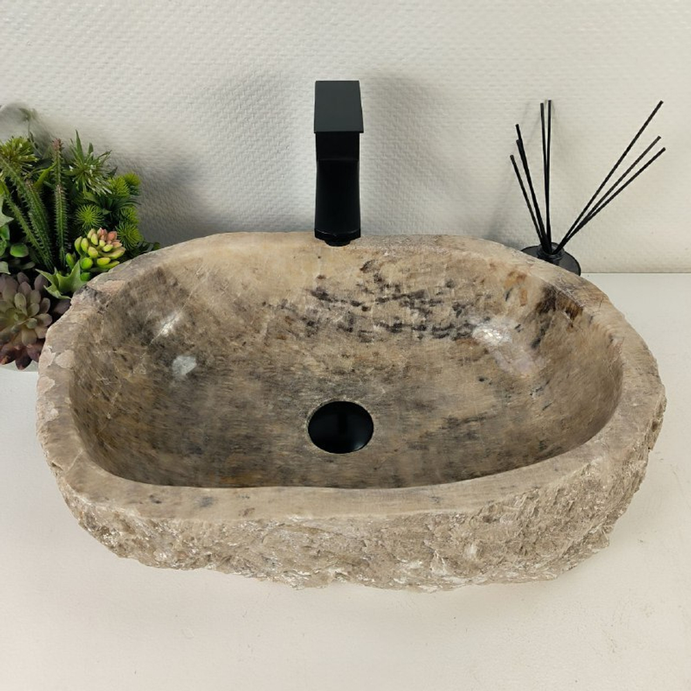 Каменная раковина из оникса Erozy Grey EO-60676  55*34*15