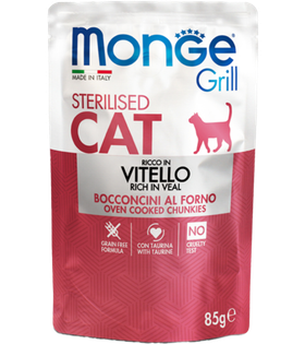Монж Cat Grill для стерилизованных кошек Итальянская телятина, 85гр.