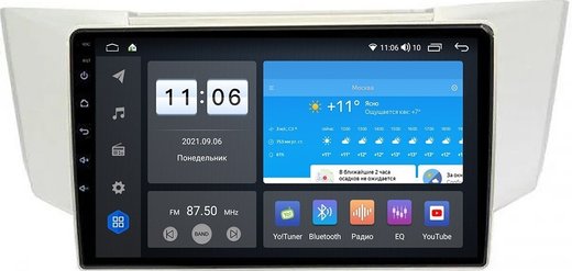 Магнитола для Toyota Harrier XU30 2003-2013, Lexus RX 2003-2009 (монохром сверху) - Vomi ZX378R10-7862 Android 10, ТОП процессор, SIM-слот