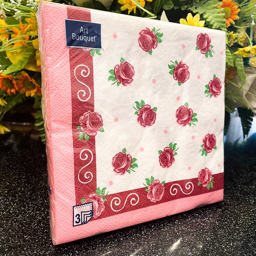 РОЗИТА      Салфетки 20л Bouquet Original, 3-х слойные  *15шт