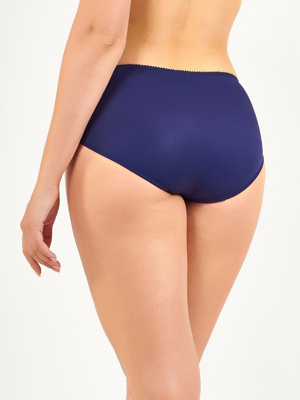 Классические трусики-слипы с кружевом по бокам (Размер: 56) (Цвет: черный)