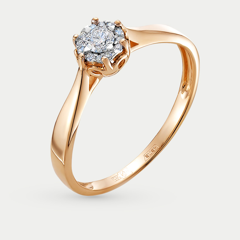 Кольцо помолвочное для женщин из розового золота 585 пробы с бриллиантом (арт. 11502-159-00-00)