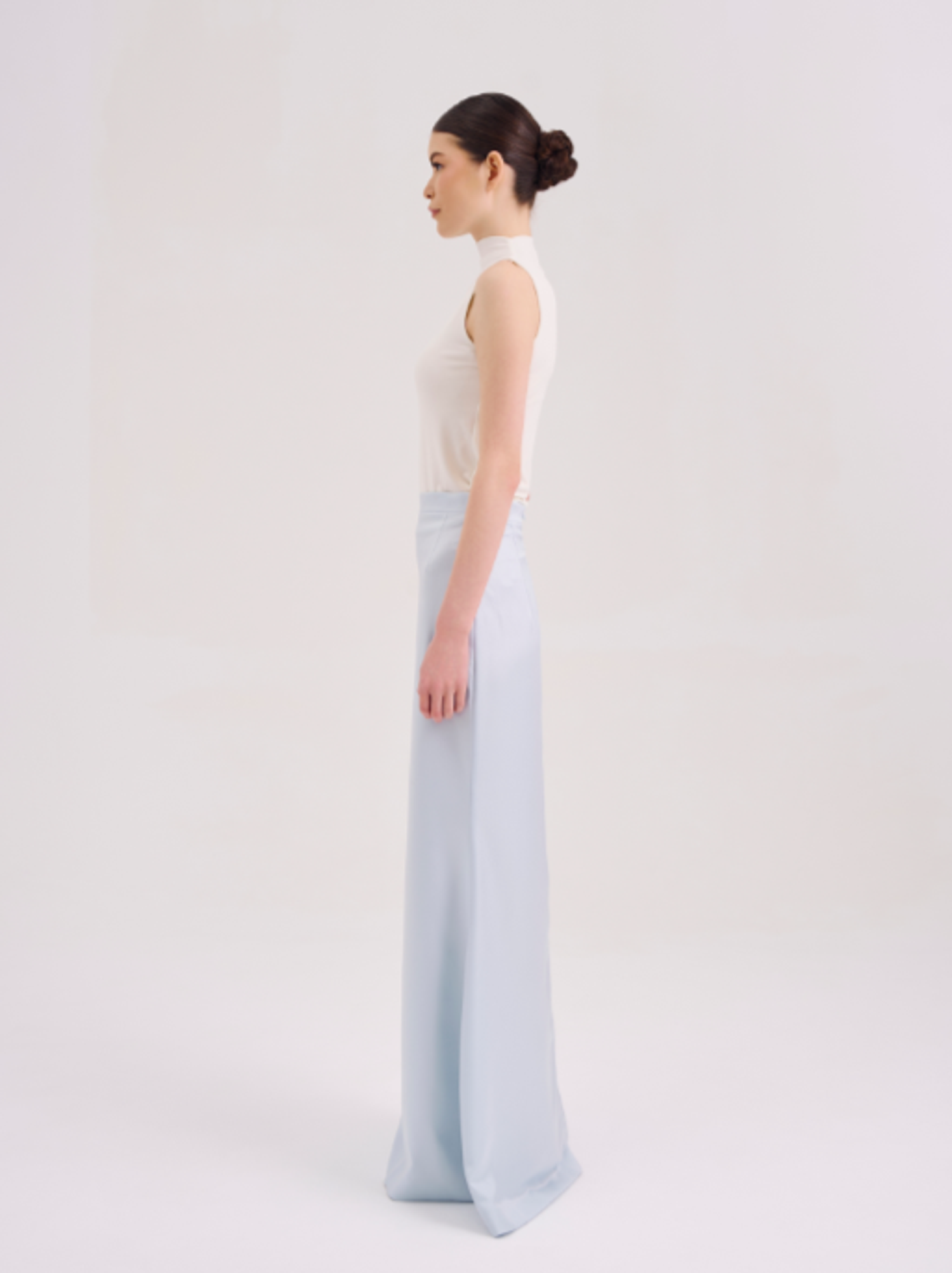 Юбка из кади макси голубая