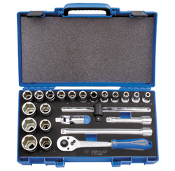 KING TONY (4523MRV01) Набор торцевых головок с принадлежностями 1/2", 6-гранные, 8-32 мм, 23 предмета