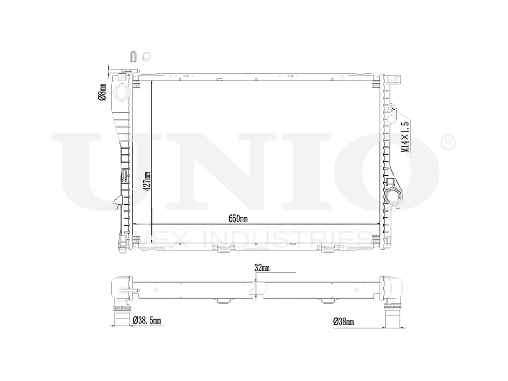 Радиатор охлаждения двигателя UNIO RAD-10102