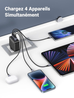 Зарядное устройство 3xUSB C+1xUSB, 65W, Gan X, UGREEN 70774