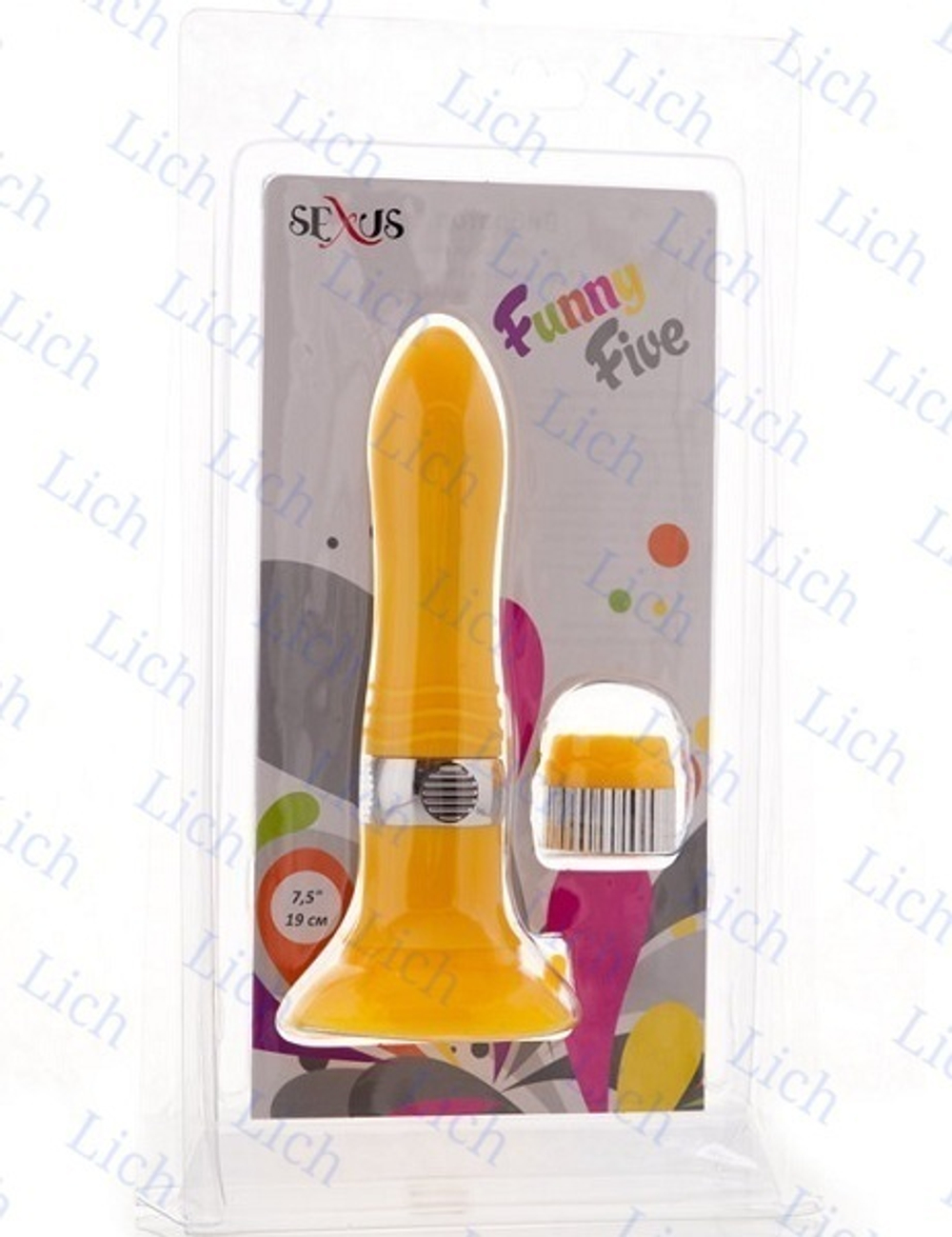 Желтый водонепроницаемый вибратор на присоске со сменной панелью управления 19 см.