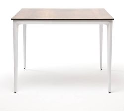 "Малага" обеденный стол из HPL 90х90см, цвет "дуб", каркас белый