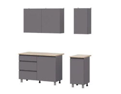 Кухонный гарнитур Den 1,6м Графит серый/Дуб Сонома