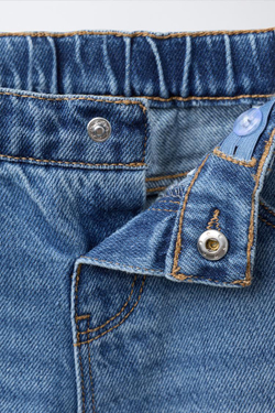 ZARA ДЖИНСЫ-КЮЛОТЫ С КРУЖЕВОМ, СИНИЙ