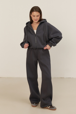 Худи ZIP 01, с тонким начесом, грифельный