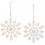 Подвески в блестках «Зимние снежинки» 9,5 см (набор 2шт), белый