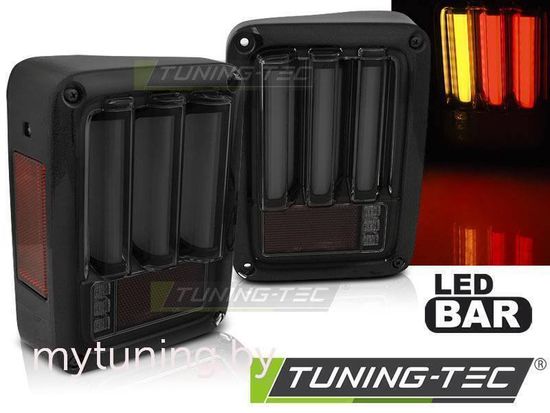 Задние фонари для Jeep Wrangler JK (07-18) LED черные темные