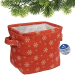 Коробка для хранения «ИДЕЯДОМА», принт снежинки, цвет красный, 20,5*14*17см, (лейбл Селфи)