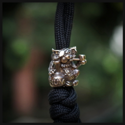 Бусина "ЙхоКот" для темляков или браслетов , латунь