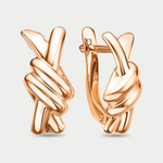 Серьги женские из розового золота 585 пробы без вставок (арт. 2205259)