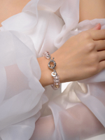 Браслет "Plane charm" с розовым кварцем