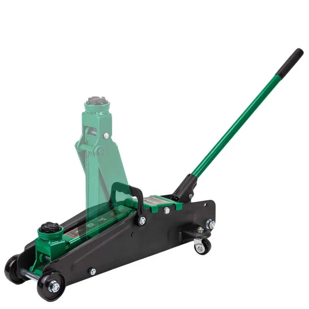 Домкрат подкатной гидравлический 2,5т с резиновой накладкой (h min 135мм, h max 387мм) в кейсе,без фиксации RockForce##Rock FORCE RF-TH22501 без фиксации в кейсе