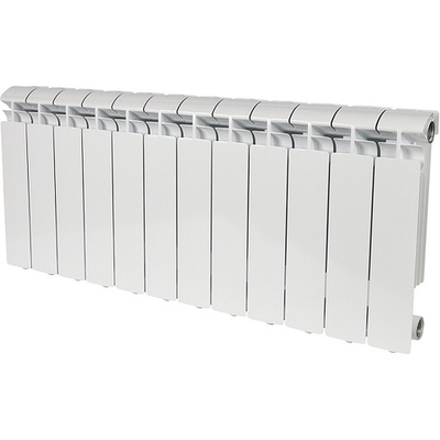 Радиатор алюминиевый STOUT Alpha 350 - 12 секции (подключение боковое, цвет белый)