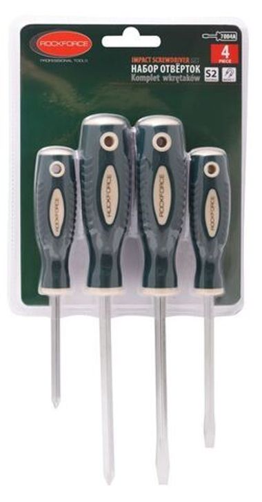 Набор отверток магнитных ''Profi''4пр.(SL:5.5х100,6.5х125мм, PH:1х75,2х125мм)в блистере RockForce##Rock FORCE RF-7004A