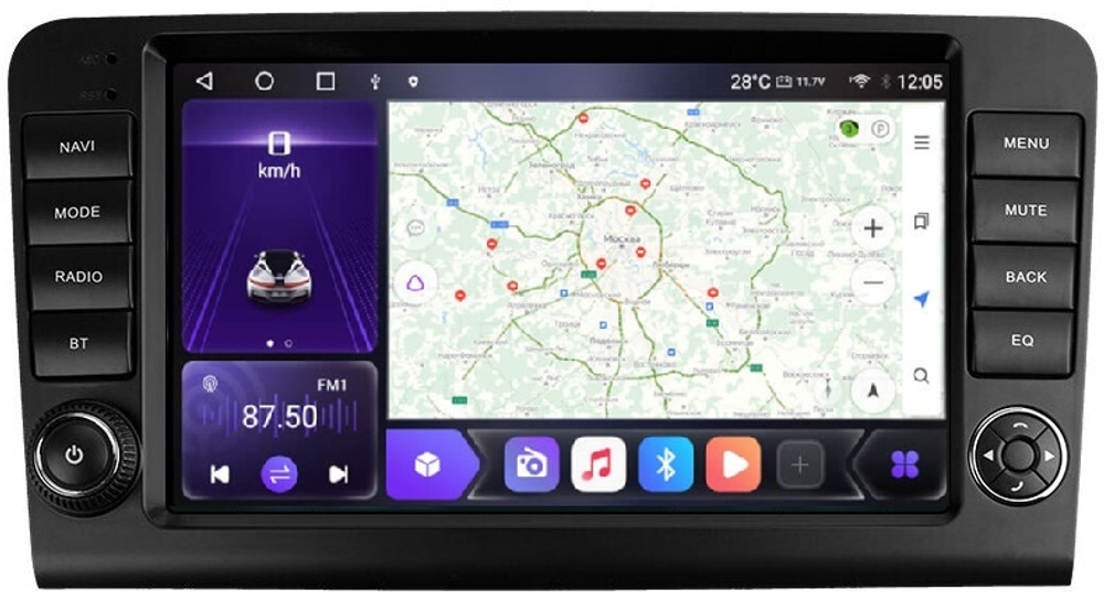 Магнитола для Mercedes-Benz R (W251) 2005-2015 (рамка с крутилками) - Carmedia EW-M906 QLed+2K, Android 12, TS10, CarPlay, 4G SIM-слот