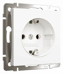 Розетка с заземлением, без рамки Werkel белый матовый W1171061