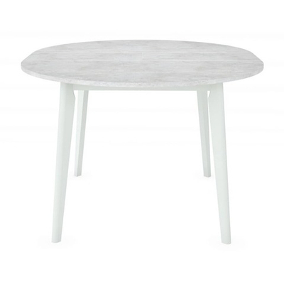 Стол Oslo круглый раскладной 110-140x110x76см, Бетон лайт, белый