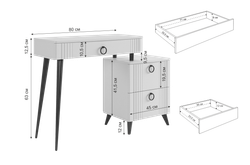 Туалетный столик "Ева" без зеркала (белое дерево/белый матовый)