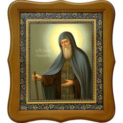 Марк Печерский преподобный, гробокопатель. Икона на холсте.