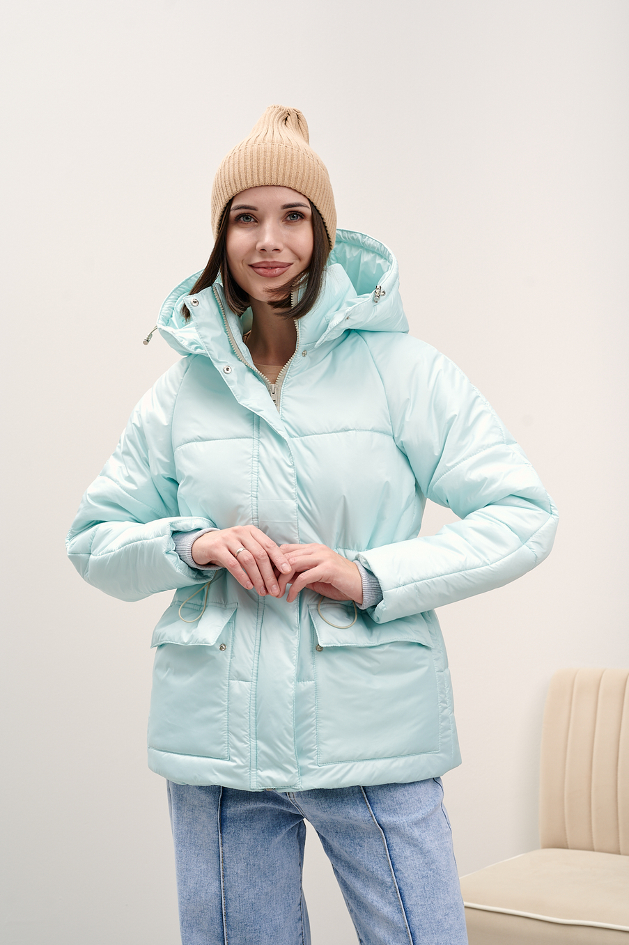 Куртка женская зимняя "Лео" мята