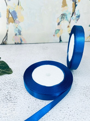 Лента атласная 1,2 см Синяя