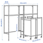 Комбинация для ванной - IKEA ENHET, 160х30х129 см, антрацит, ЭНХЕТ ИКЕА