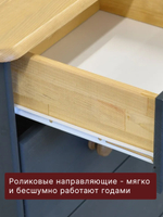 Комод 75х35х80 Хаба, с ящиками для одежды, деревянный, напольный, прикроватный, массив сосны, серый, Dipriz