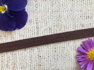 Лента киперная, хлопок, ш. 1 см, коричневый