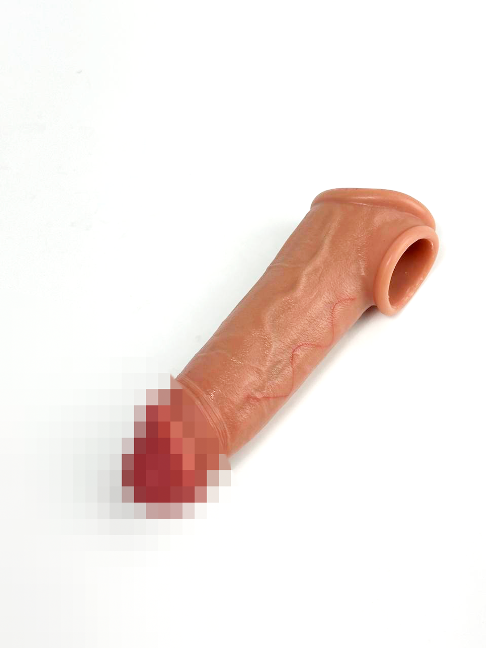 Насадка для увеличения члена в форме фаллоимитатора Sleeve №1 SGAN 3.5X14, телесный (2.8 внутренний диаметр)