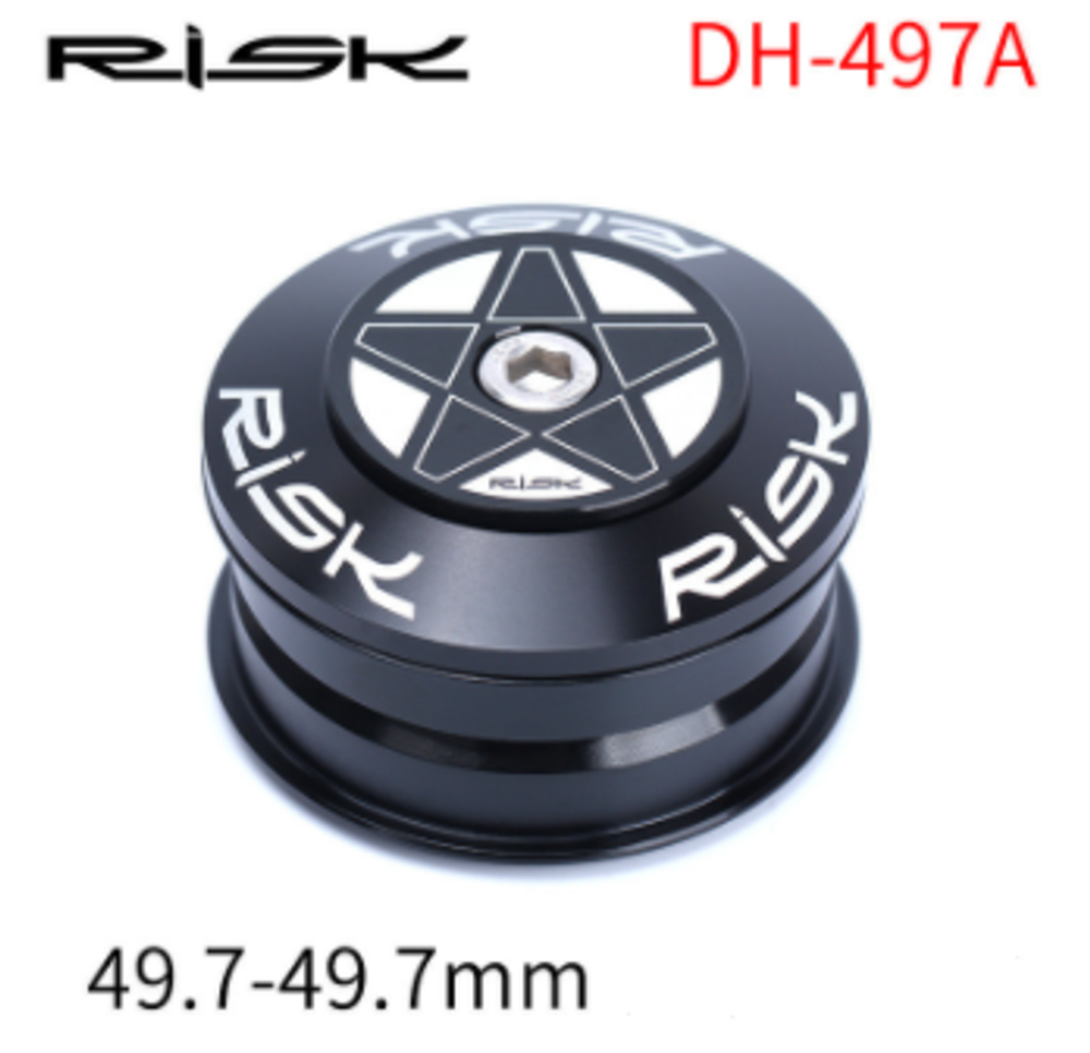 РУЛЕВАЯ КОЛОНКА RISK DH 497А  28.6/49.7-49.7/ 30 мм 144 г , чашки AL7075 , пром