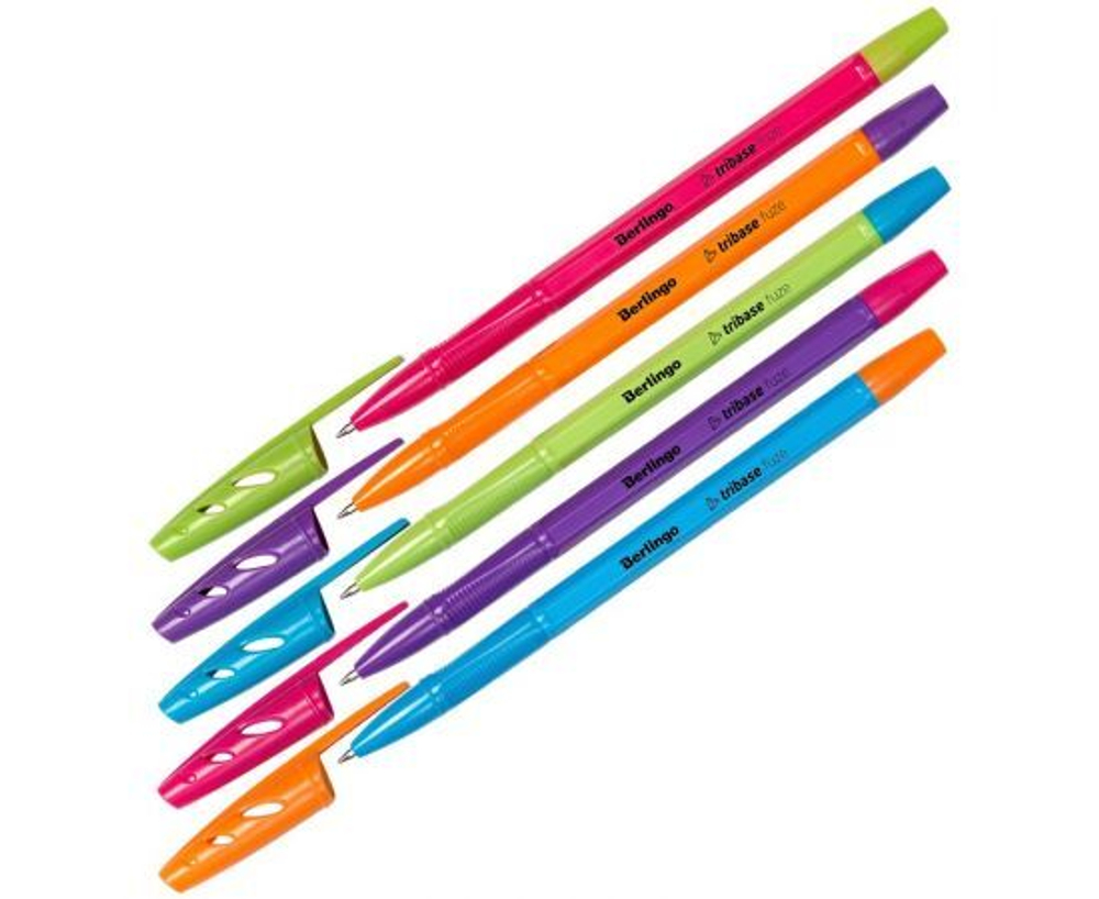 Ручка шариковая 15 шт Berlingo "Tribase Fuze" 0.7 мм, синяя