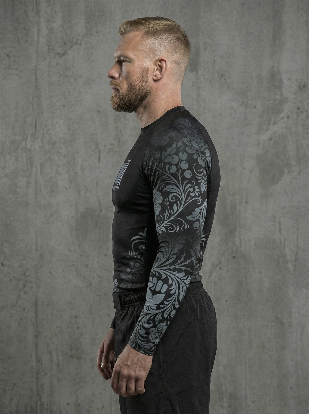 Рашгард с длинным рукавом LEGENDA Хохлома серая