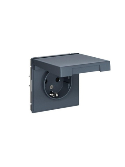 Розетка ArtGallery 16А IP20 с заземл. защ. шторки с крышкой механизм грифель SE GAL000746