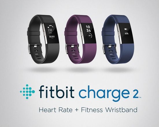 Умный фитнес-браслет Fitbit Charge 2, Черный (S), FB407SBKS-EU