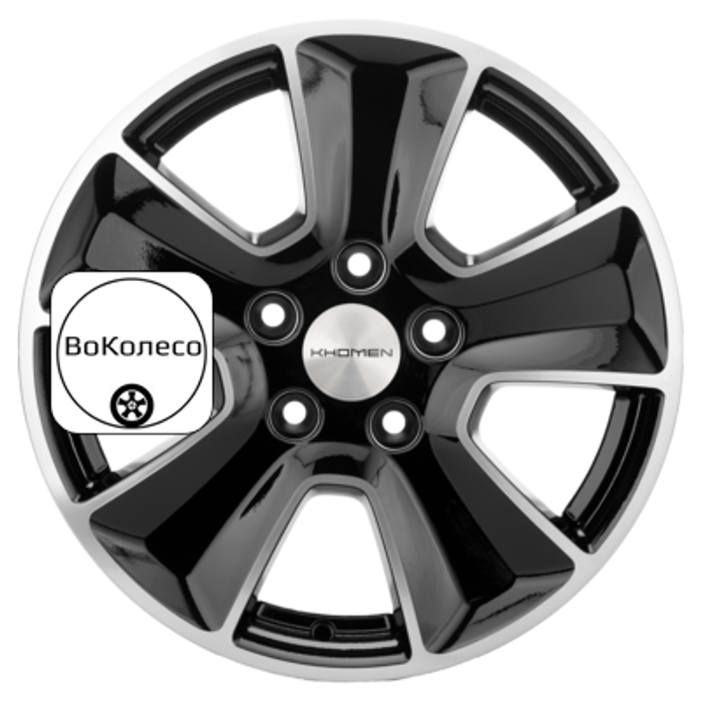 6,5x16/5x114,3 ET50 D66,1 KHW1601 (Renault/Nissan) Black-FP Khomen Wheels