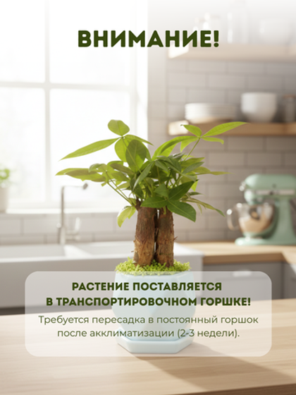 Пахира Little Forest Three-Branch керамический горшок д.12