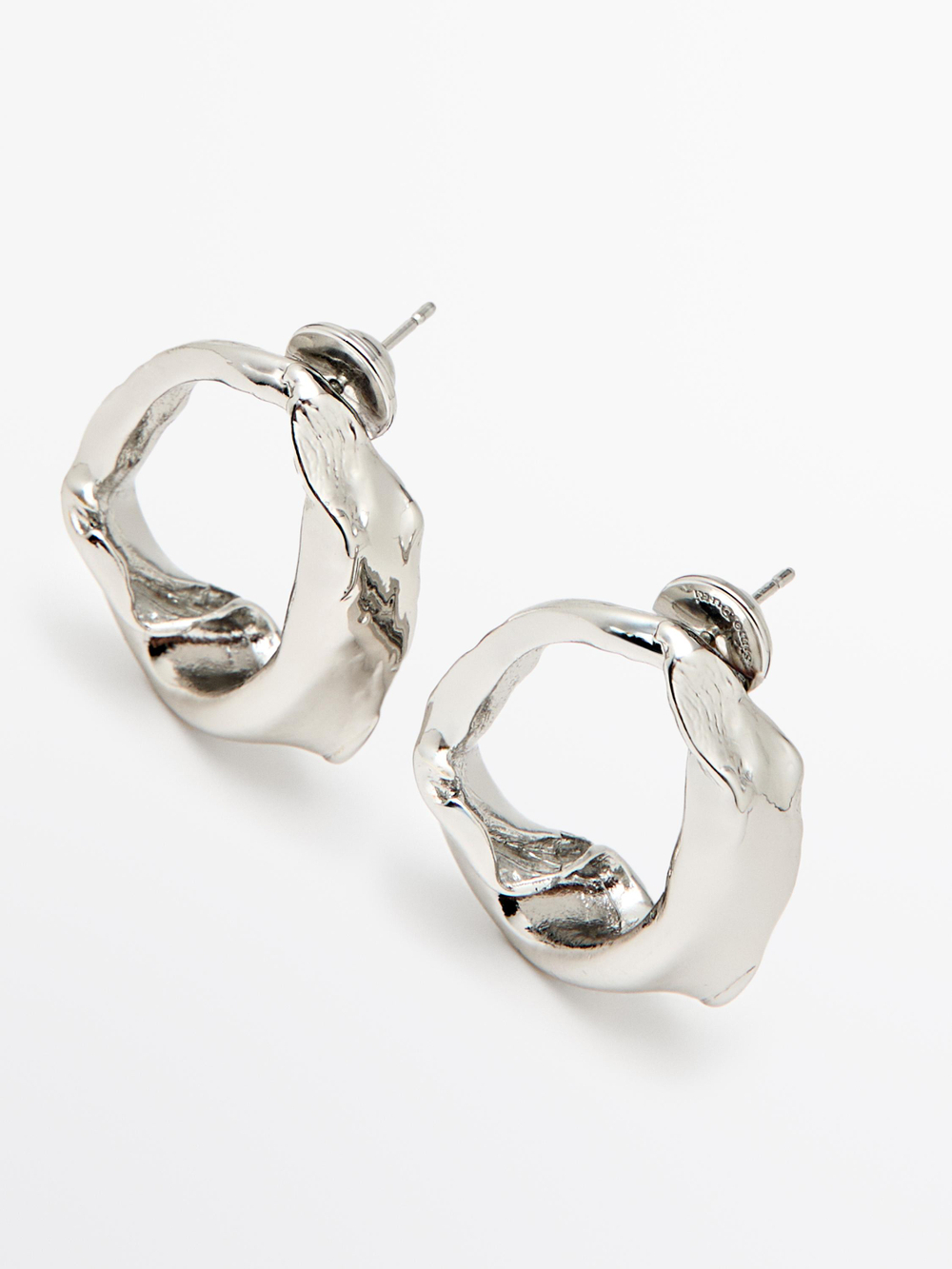 Massimo Dutti Серьги асимметричной формы, серебряный