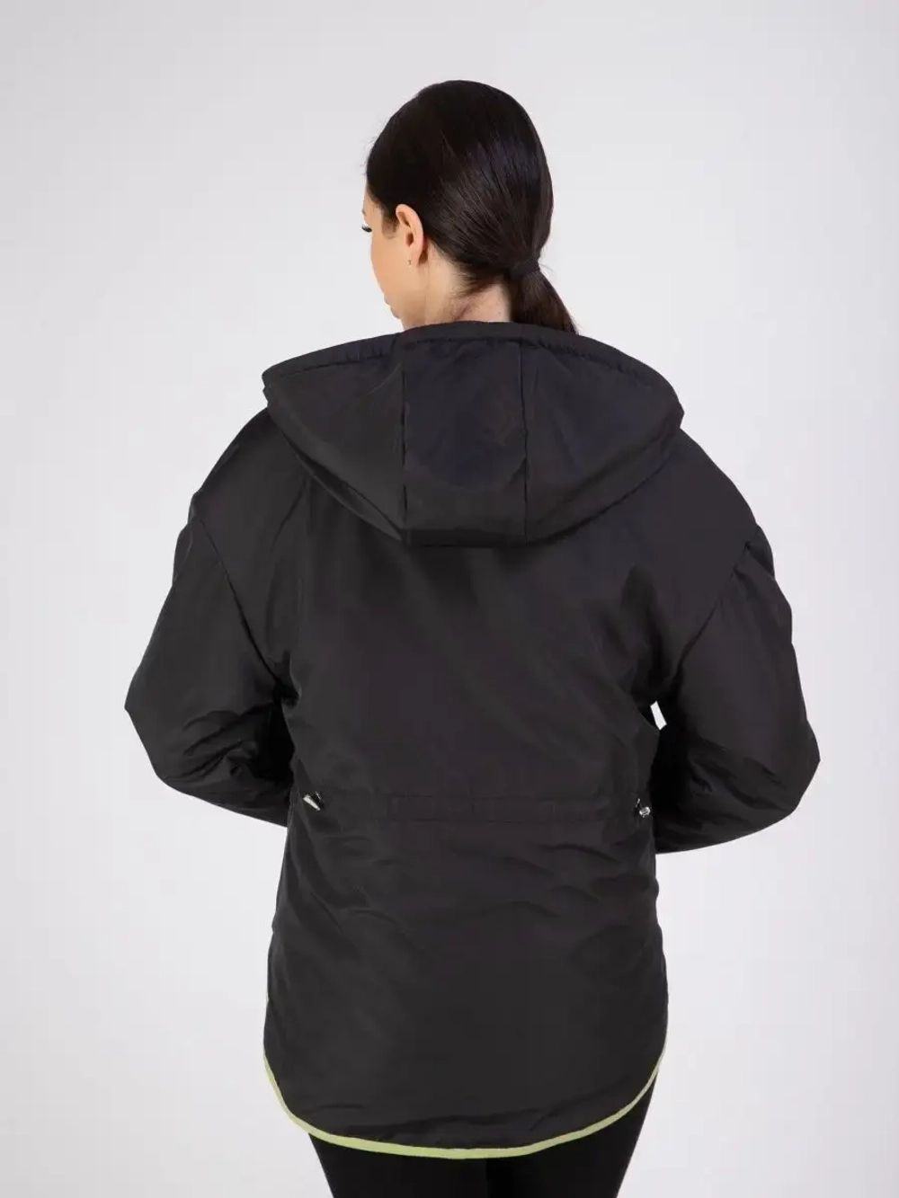 Куртка кожаная двухсторонняя с капюшоном демисезон