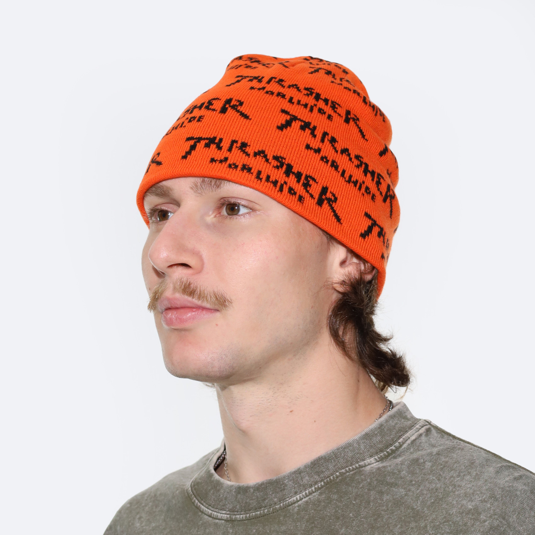 Шапка Thrasher Worldwide Skully Beanie (orange) артикул: - купить в магазине Дайс