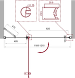 Душевая дверь BelBagno Uno 120 UNO-B-12-50+70-C-Cr профиль Хром стекло прозрачное