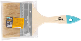 Кисть флейцевая, натур. cветлая щетина, деревянная ручка 4" (100 мм) 00708М MOS