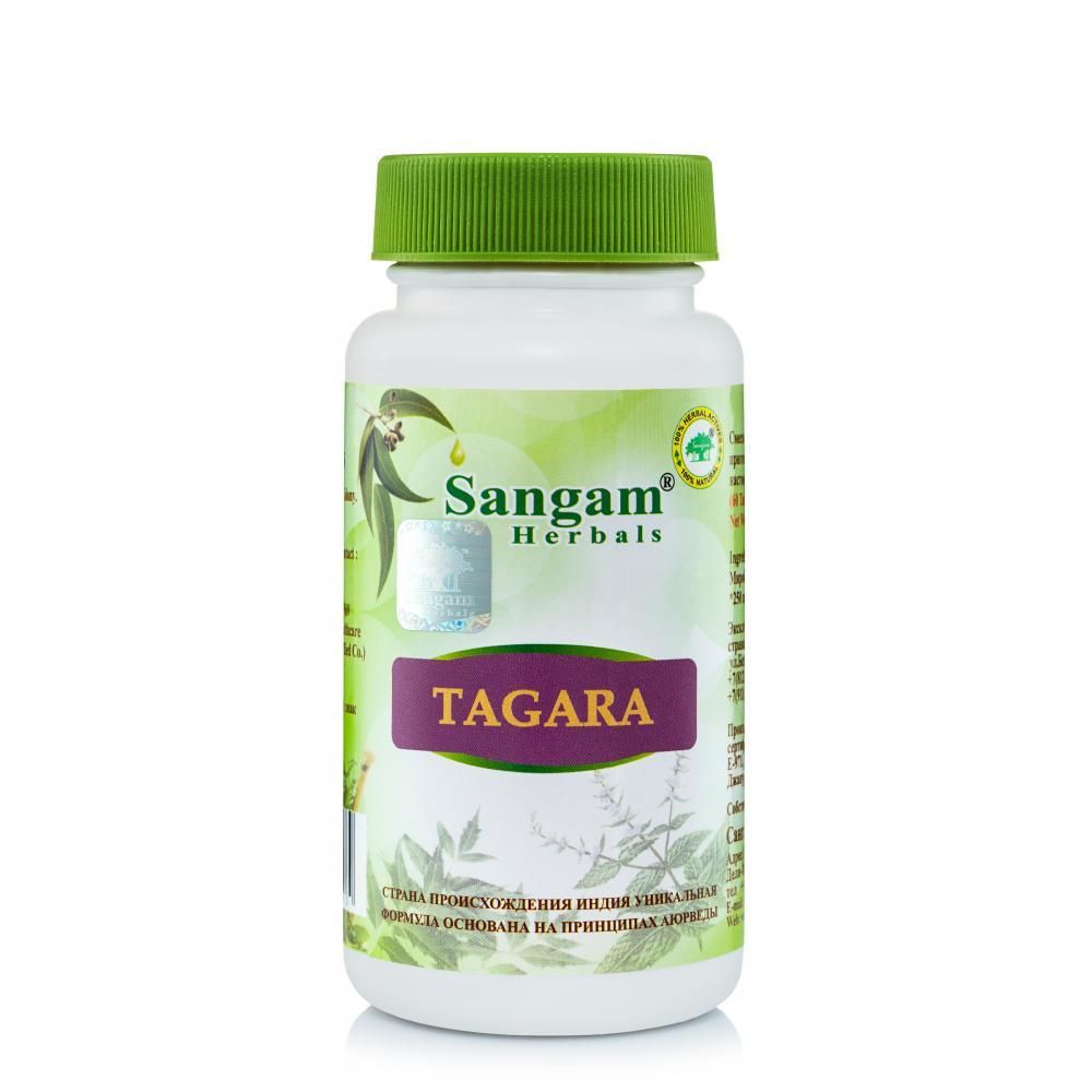 Sangam Herbals Тагара смесь сухого растительного сырья Tagara 750 мг 60 таб