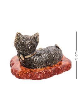 Народные промыслы AM-1749 Фигурка «Кот Рафаэль» (латунь, янтарь)